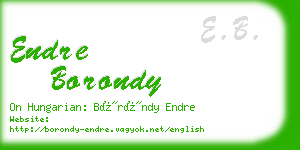 endre borondy business card